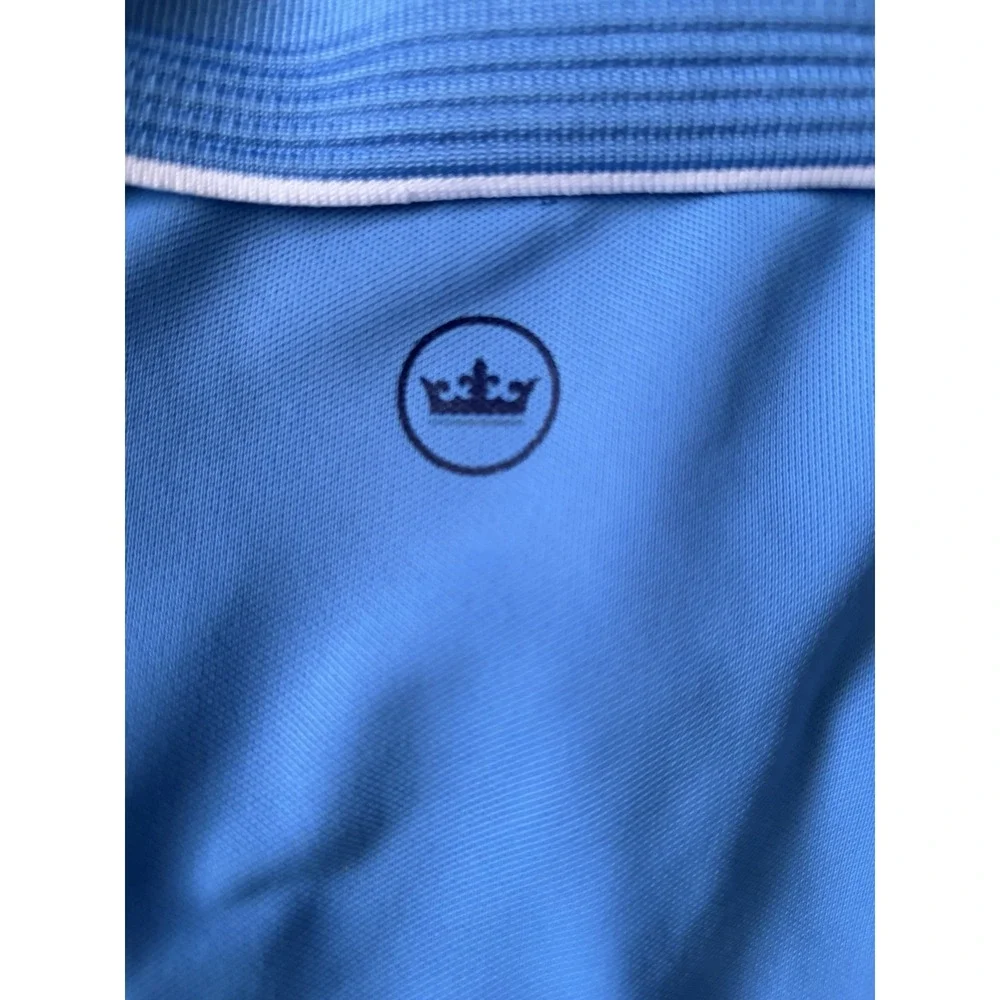 Peter Millar Summertime Performance Mesh Polo Shirt Marina Logo Blue XL JBHS